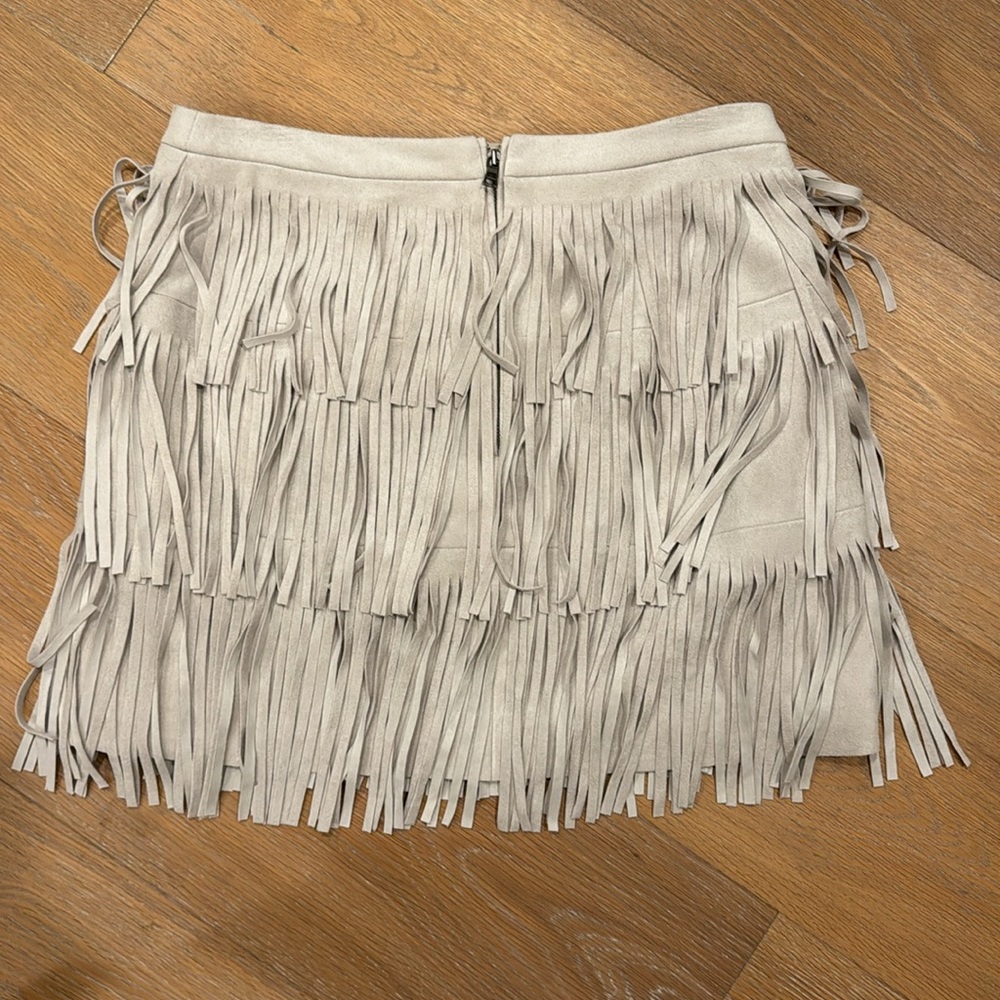 BCBGMAXAZRIA Lotti fringe tiered mini skirt - Picture 7 of 8